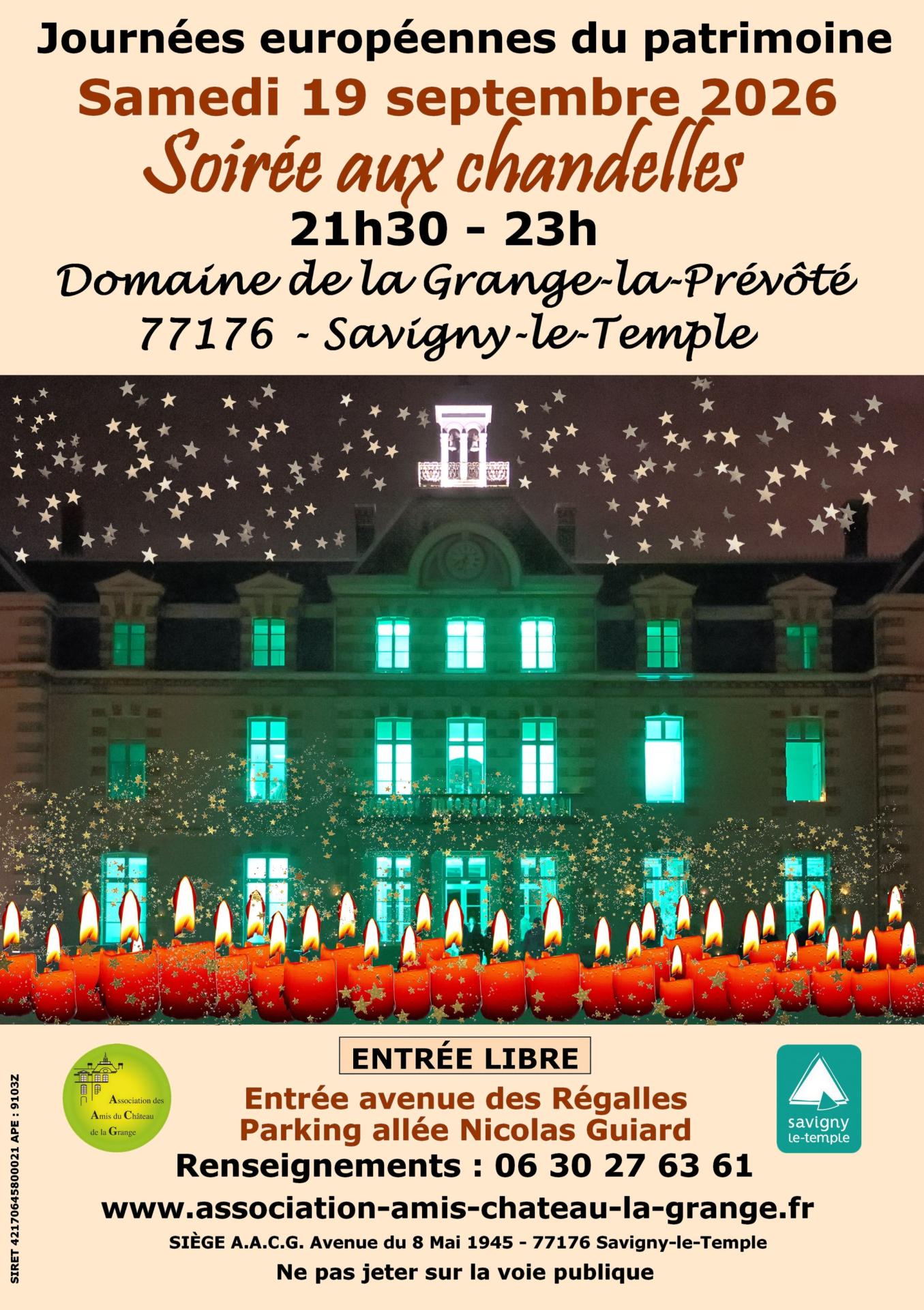 Soiree aux chandelles 2026 Journées européennes du patrimoine