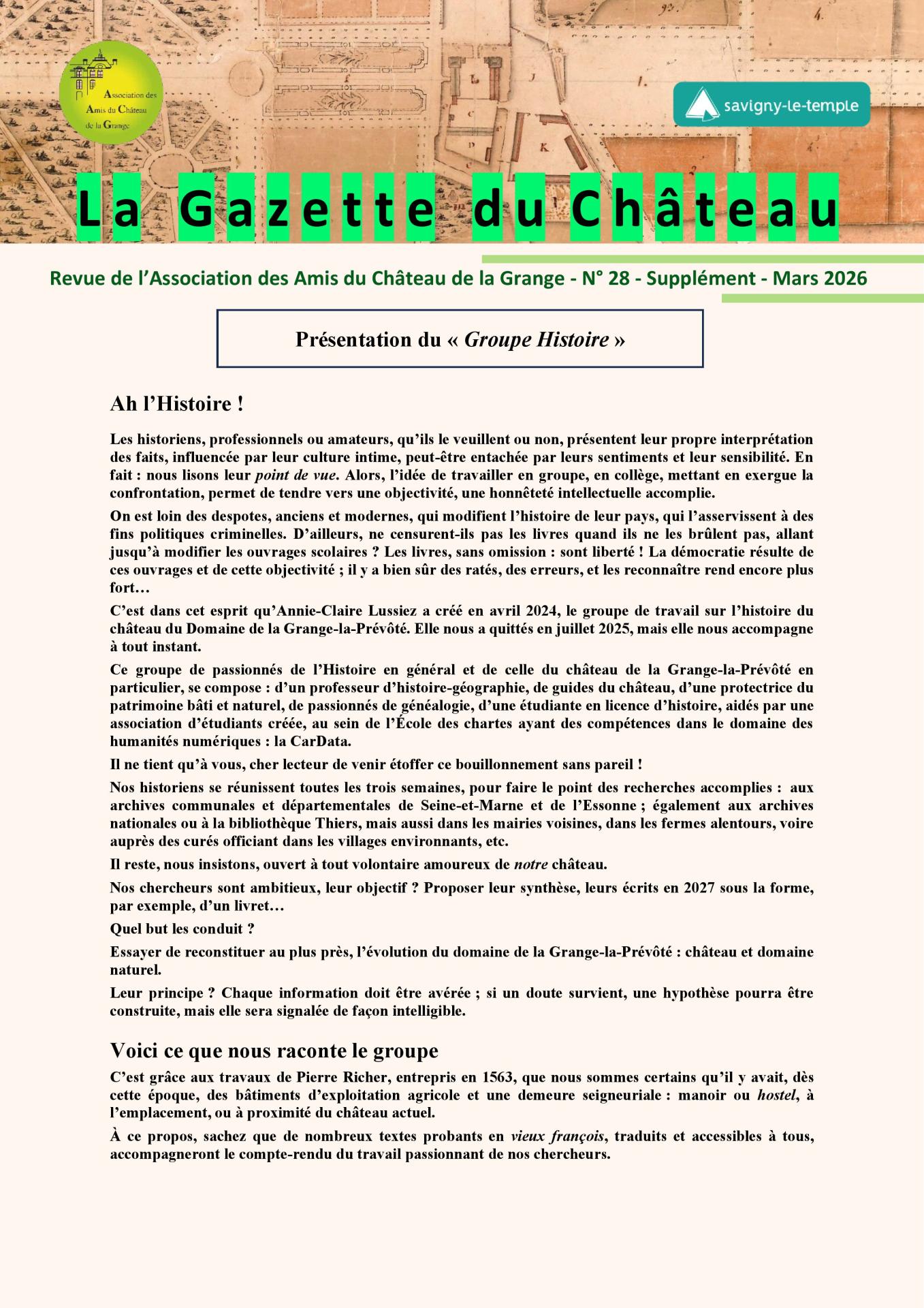 Gazette N° 28 mars 2026 Page 5 supplément